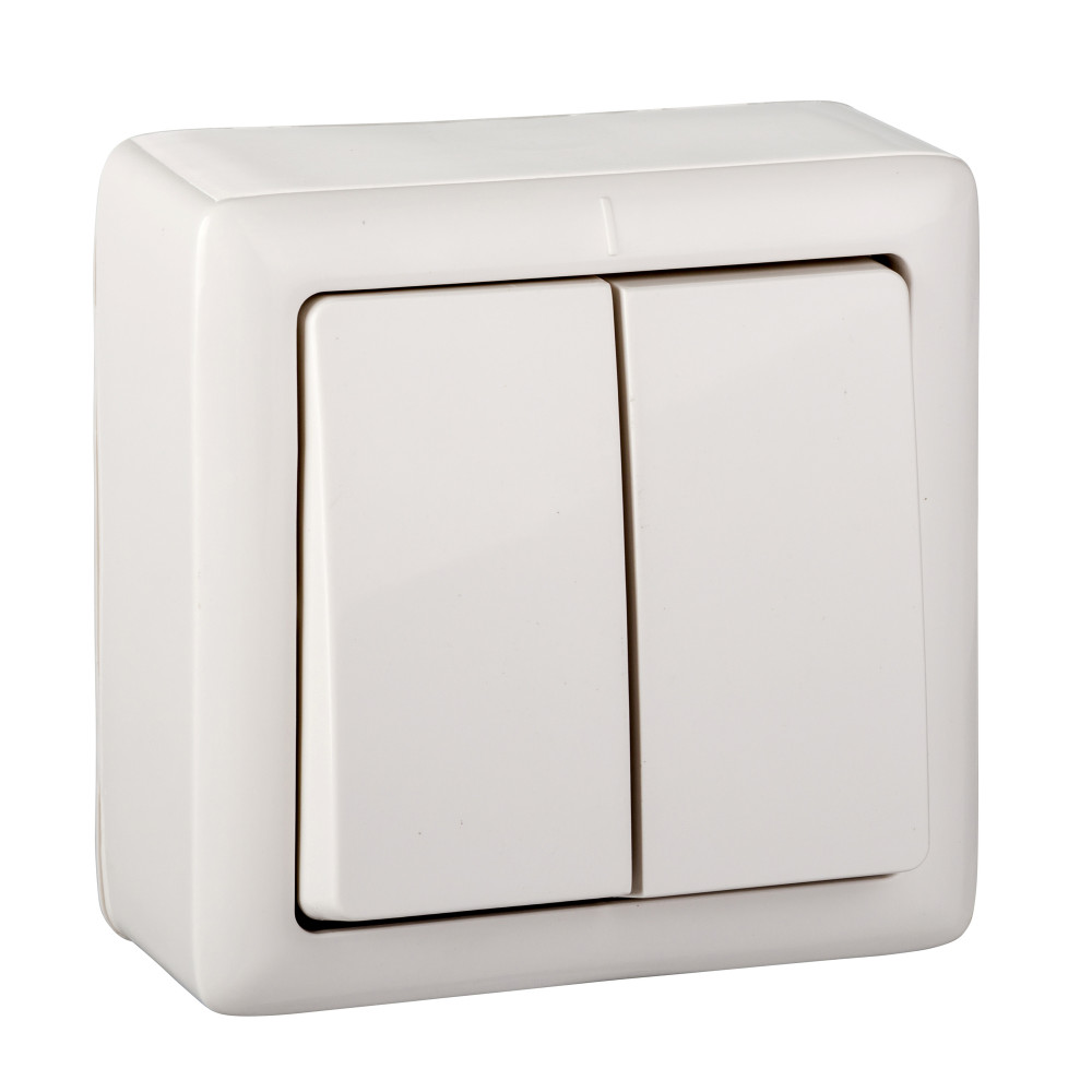 Р01. Выключатель ХИТ VA56-232I-B 2кл. о/п с изолирующей пластиной белый (Systeme Electric)