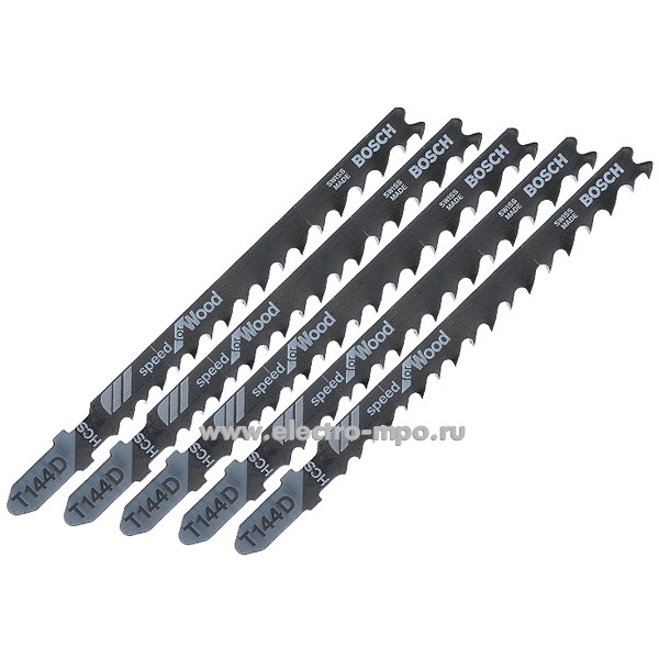 76543.И6543 Пилка Т144D 2608630040 к электролобзику по дереву комплект 5шт (Bosch)