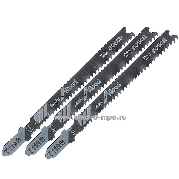 76551.И6551 Пилка T344D 2608637944 к электролобзику по дереву комплект 3шт (Bosch)