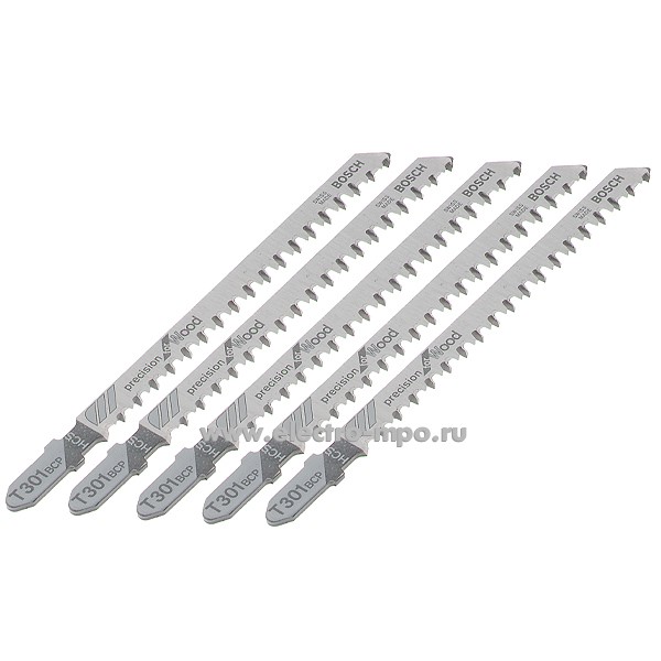 76557.И6557 Пилка T301BCP 2608633A37 к электролобзику по дереву комплект 5шт (Bosch)