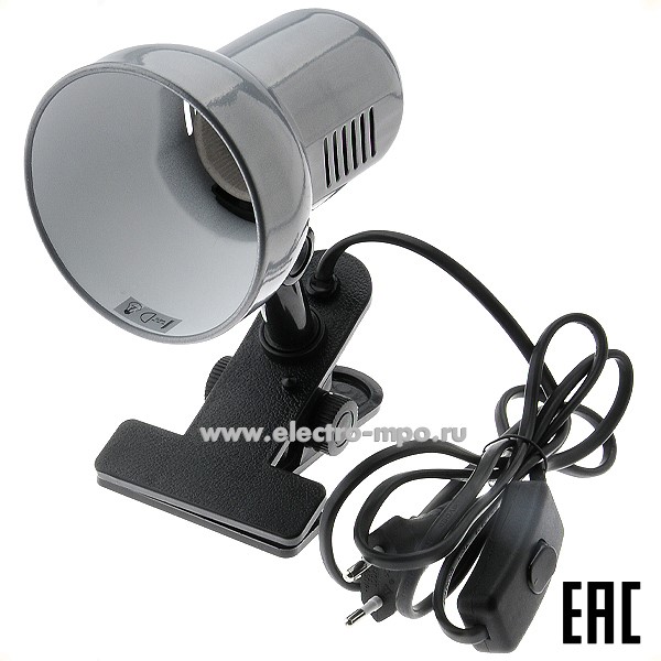 С6029. Светильник H-035 40Вт(60Вт) Е27 на прищепке серебро (Camelion)