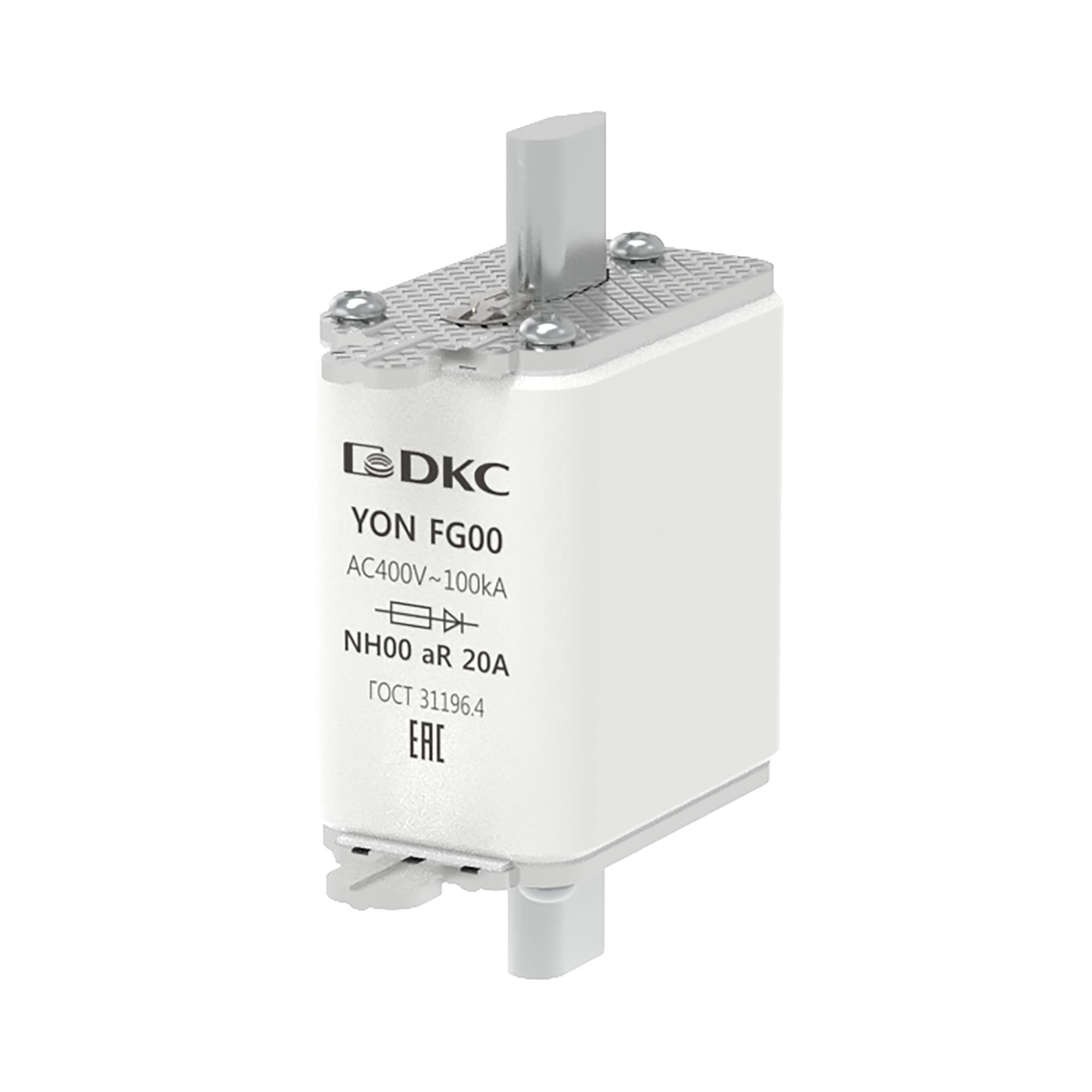 А36. Предохранитель 1FG00-0020-400V-AR YON ножевого типа FG00 20А 400V характеристика  (ДКС)