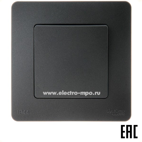 Ю4394. Переключатель Blanca BLNVS410606 1 кл. с/п антрацит IP44 (Systeme Electric)