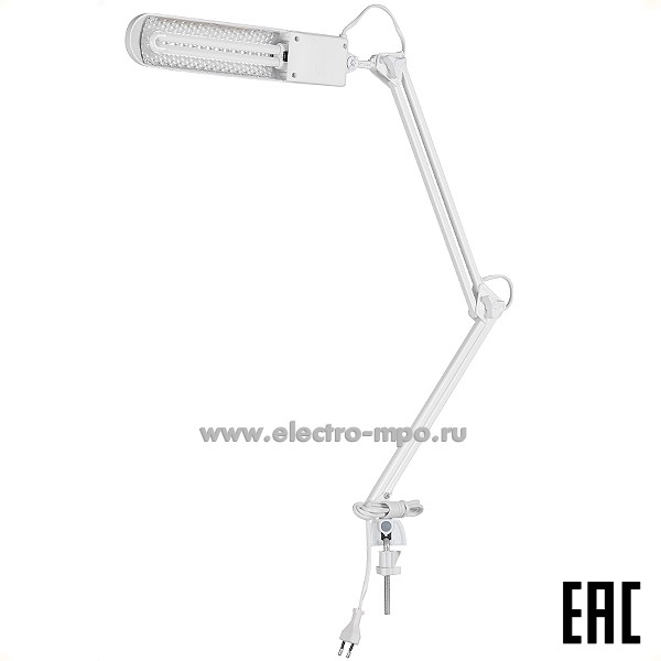 26076.С6076 Светильник ФДБ13-11-001 "Дельта" 11Вт 2G7 настольный на струбцине белый с лампой (Трансвит)