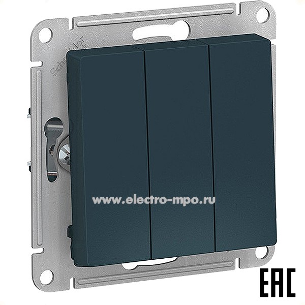 Ю51. Механизм AtlasDesign ATN000831 выключателя 3 кл. с/п изумруд (Systeme Electric)