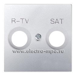 Ю1756. Накладка Simon 82 82097-33 розетки телевизионной TV-FM-SAT алюминий (Simon Electric Испания)