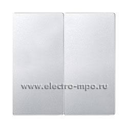 Ю1751. Клавиша Simon 82 82026-33 двойная алюминий (Simon Electric Испания)