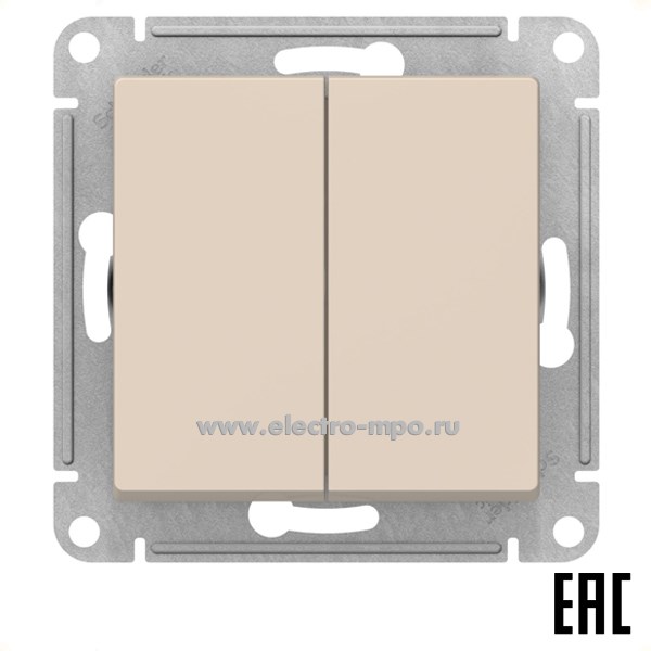 Ю3634. Механизм AtlasDesign ATN000273 переключателя 2кл. перекрестный с/п бежевый (Systeme Electr