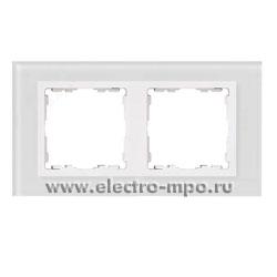 Ю1793. Рамка-2 Simon 82 Nature 82627-30 белое стекло (Simon Electric Испания)