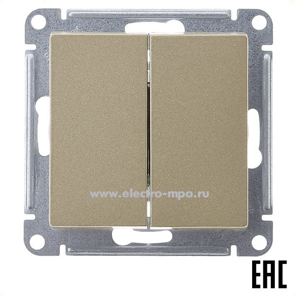 Ю4170. Механизм AtlasDesign ATN000573 переключателя 2кл. перекрестный с/п шампань (Systeme Electr