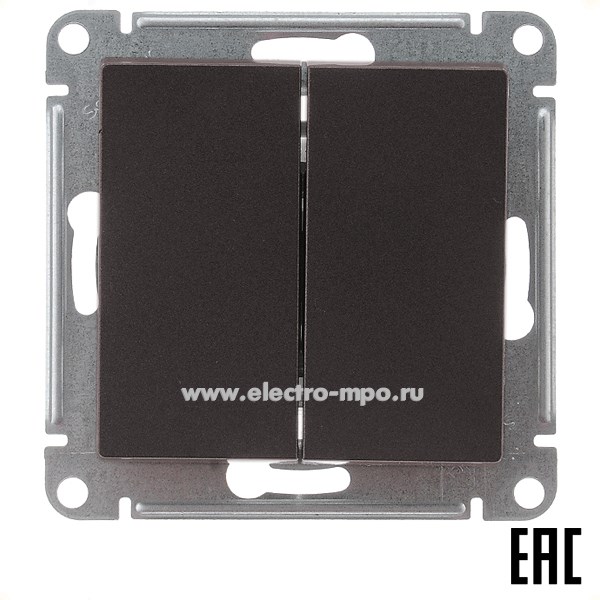 Ю4287. Механизм AtlasDesign ATN000617 выключателя 2кл. кнопочный с/п мокко (Systeme Electric)