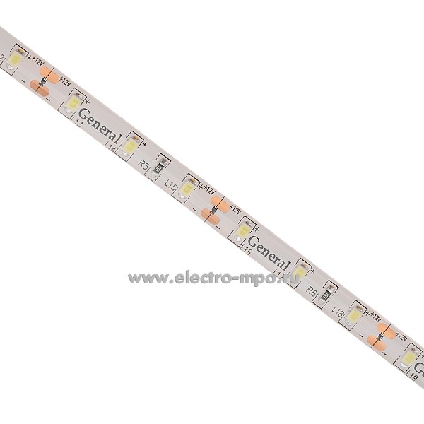 С1005. Лента светодиодная 500520 GLS-2835-60-4.8-12-IP65-PRO-6 24Вт 6500К 12В пост. тока 5м (General)