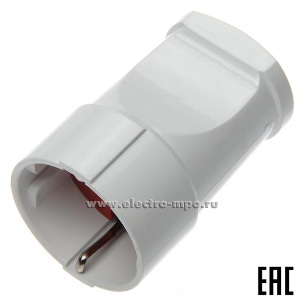 Р3867. Розетка 11-8528 "евр" штепсельная белая (Rexant)