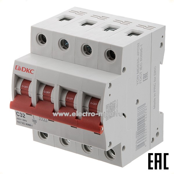 А2053. Автоматический выключатель YON max MD63S-4PC32 32А/4п/ 4,5кА на Din-рейку (ДКС)