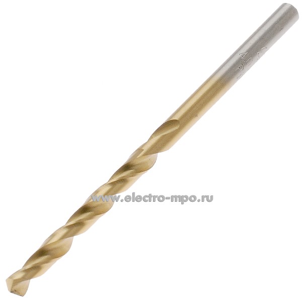 В7580. Сверло 4,0х75мм 1006036 / 5006036 титан-нитрид по металлу (Волжский Инструмент)