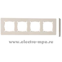 Ю1779. Рамка-4 Simon 82 Detail 8200640-031 бежевая с серой окантовкой (Simon Electric Испания)