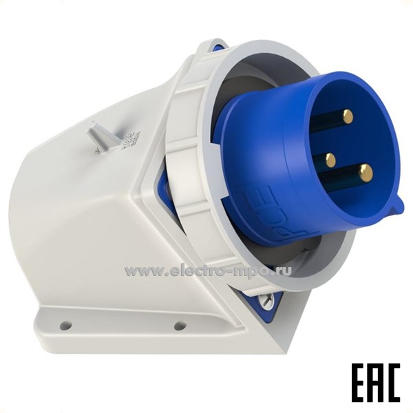 Р5808. Вилка 5232-6k на поверхность 2P+E 32А 250В IP67 без сальника М25 (РСЕ Австрия)