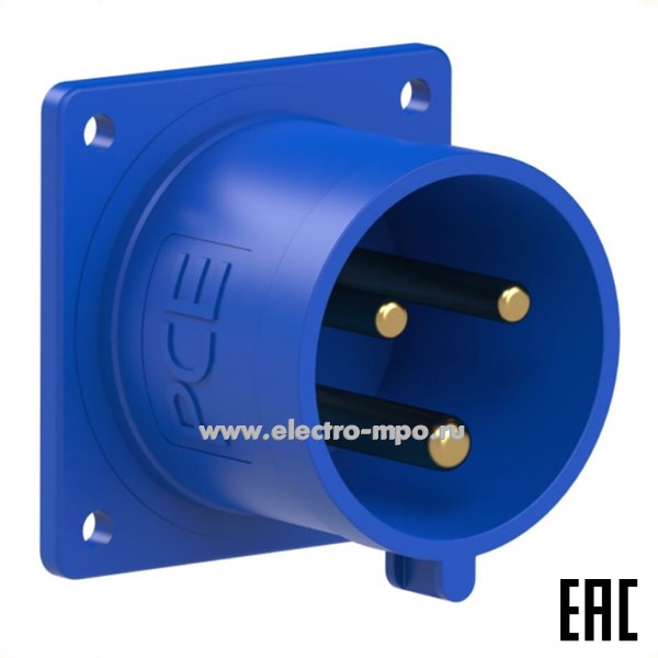 Р5824. Вилка 623-6 на поверхность 2Р+Е с/п прямая 32А 250В IP44 (РСЕ Австрия)