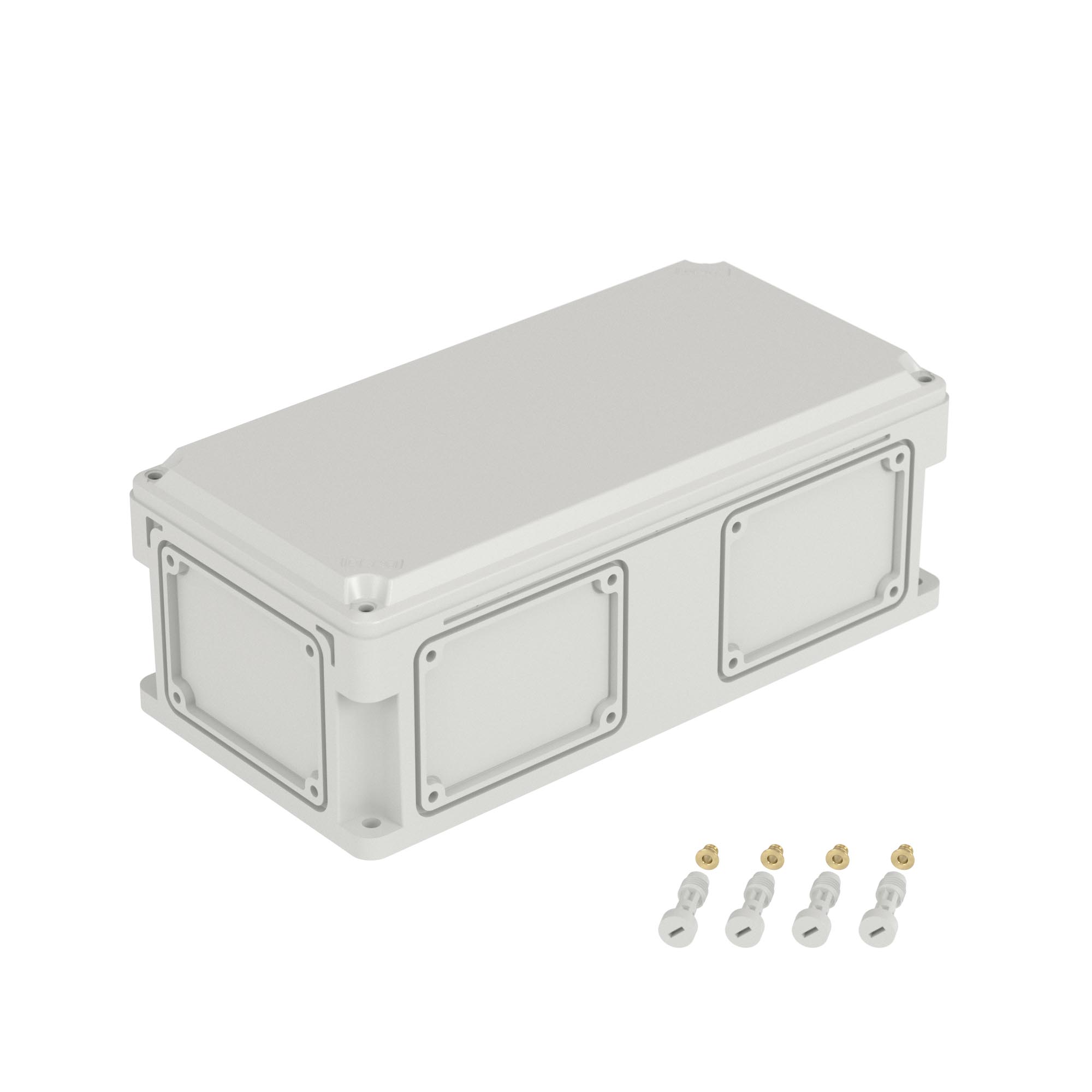 Е10. Корпус 542210 RAM box без МП 400х200х146 мм, с фланцами, непрозрачная крышка высотой 21  (ДКС)