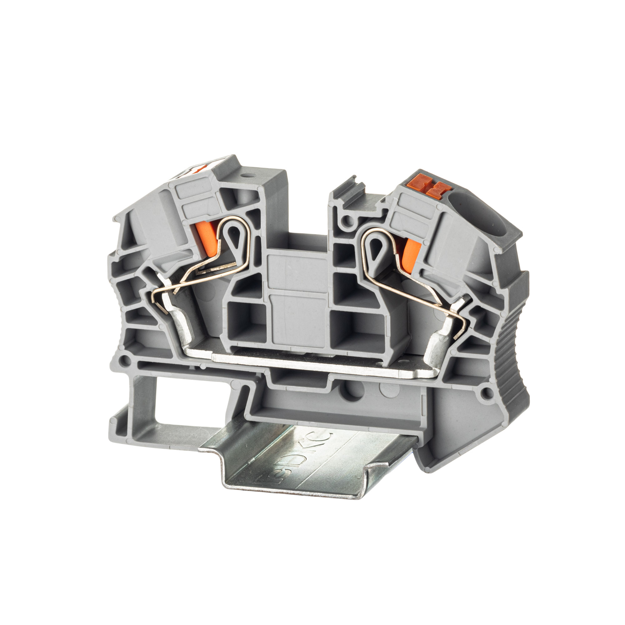 К23. Клемма VPR-16-GY проходная, зажим push-in, 2 точки подключения, 16 кв.мм,  (ДКС)