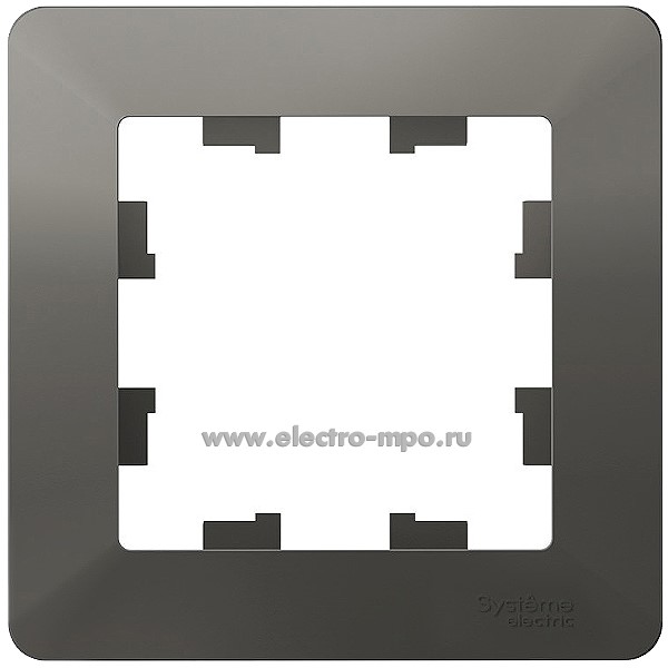 Ю32. Рамка-1 AtlasDesign Air ATN220901 сталь/дымчатый черный (Systemе Electric)