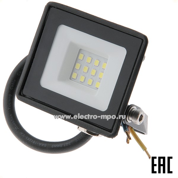 С0275. Прожектор Б0052021 LPR-023-0-65K-010 220В 10Вт 800Лм 6500К светодиодный IP65 (ЭРА)