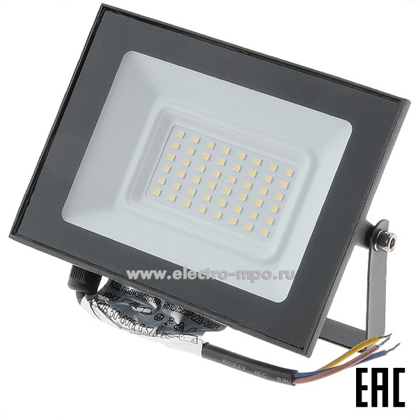 С0523. Прожектор GTAB-50BT-IP65-6500 403112 220В светодиодный 50Вт 4500Лм 6500К чёрный IP65 (General)