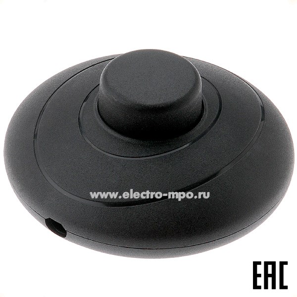 Р3903. Выключатель 350VP-022567 напольный  торшерный черный  3А, 250В, Д=69 мм (Arditi)