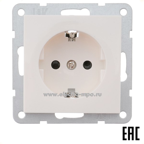 Ю0612. Механизм LK60 863204-1 розетки "евро" со шторками c/п белый (Экопласт)