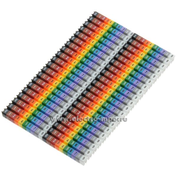 Б7603. Набор маркеров KCG1 9994 для кабеля 0,75-1,5 мм2 символы от 0 до 9, 400шт (ONKA, Россия)