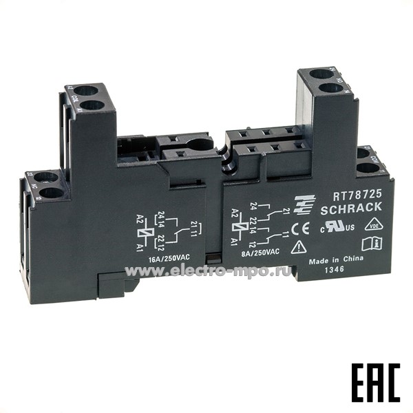 А4624. Клеммная колодка RT78725 для промежуточных реле серии RT и XT 1860306-1 (Schrack)