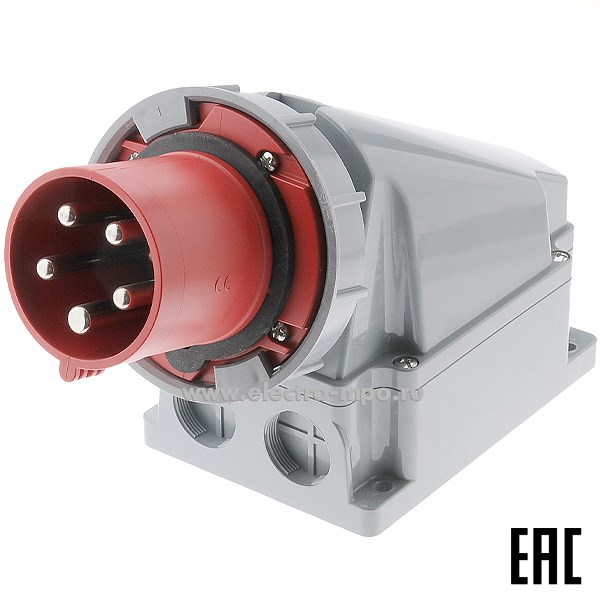 Р5817. Вилка 535-6 на поверхность 3P+N+E 63А 415В IP67 без сальника М40 (РСЕ Австрия)