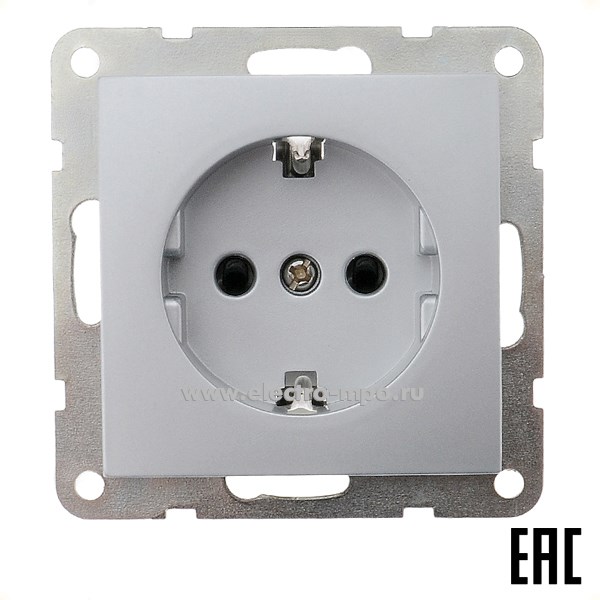 Ю0712. Механизм LK60 863203-1 розетки "евро" со шторками c/п серебристый металлик (Экопласт)