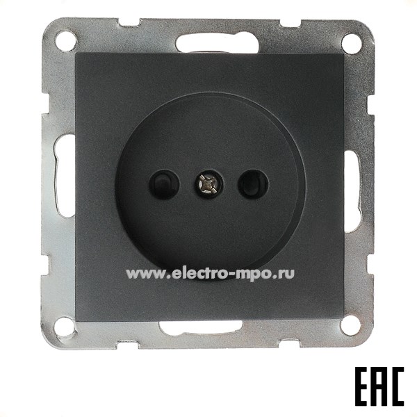 Ю0750. Механизм LK60 863308-1 розетки со шторками c/п черный бархат (Экопласт)