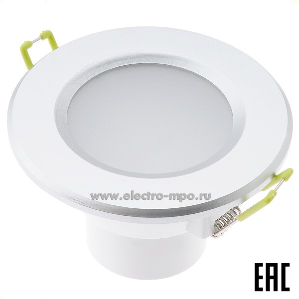 С0854. Светильник 94834 NDL-P1-6W-840-SL-LED 6Вт 450Лм 4000К светодиод. встр. R63 серебро IP44 (Navigator)