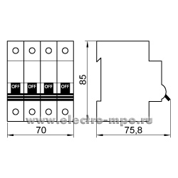 К6194. Автоматический выключатель S203 C63А/3п+N/ 6,0кА на Din-рейку 2CDS253103R0634 C63NA (АВВ)
