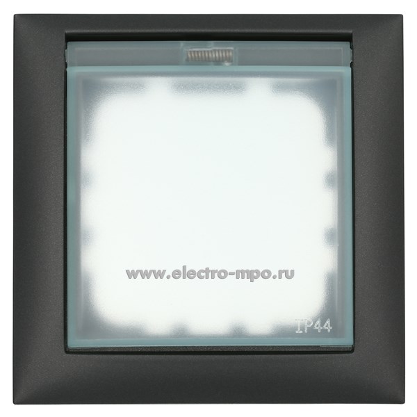 Ю0772. Рамка-1 LK60 869108-1 с крышкой IP44 черный бархат (Экопласт)