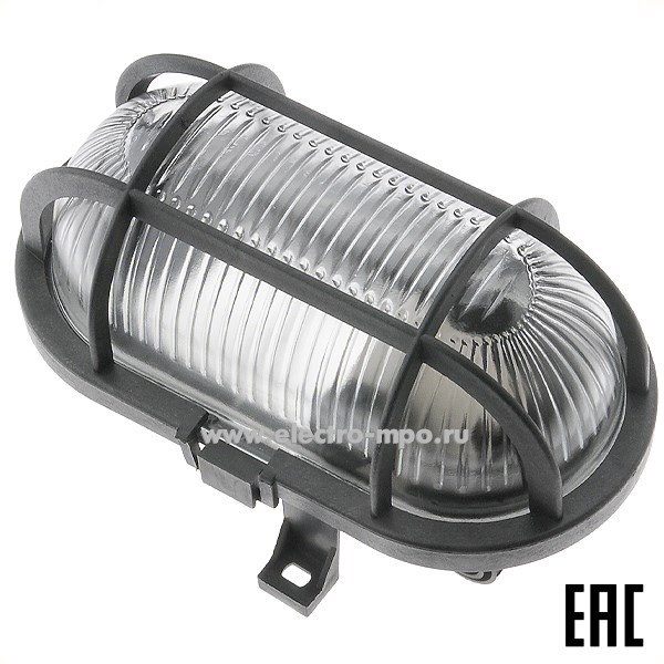 С3288. Светильник НБП 01-75-176 75Вт Е27 настенный с решёткой чёрный IP54 (МПО Металлпластизделие)