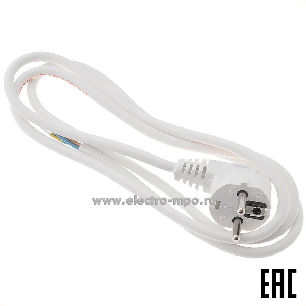 35437.Р5437 Шнур ПВС-ВП 3х0,75 армированный вилкой "евр" 1,5м белый TDM SQ1305-0075 (РЭМЗ Рыбинск)
