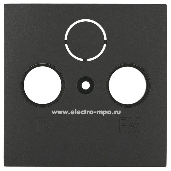Ю0765. Накладка LK60 865208-1 для TV+FM+SAT 2-3 отверстия черный бархат (Экопласт)