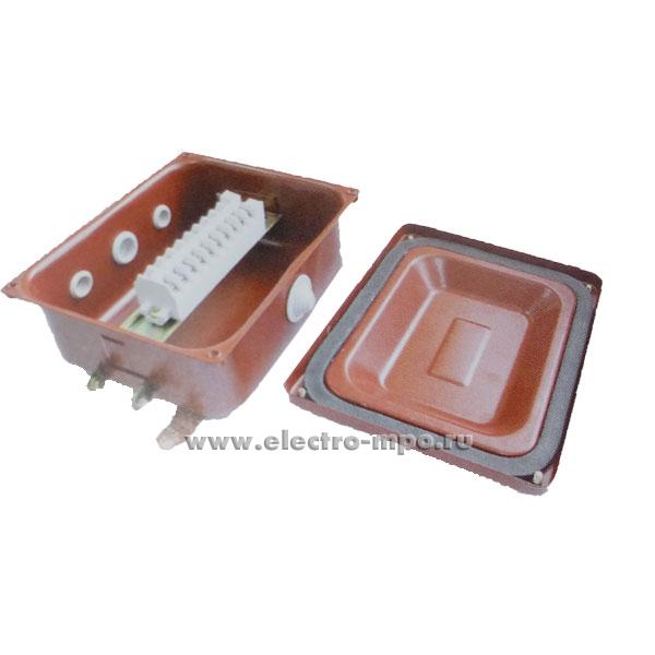 К1587. Коробка КМ43-10 zeta30338 с зажимами  215х175х100мм металлическая 10 зажимов 4кв.мм IP43 (ЗЭТА)