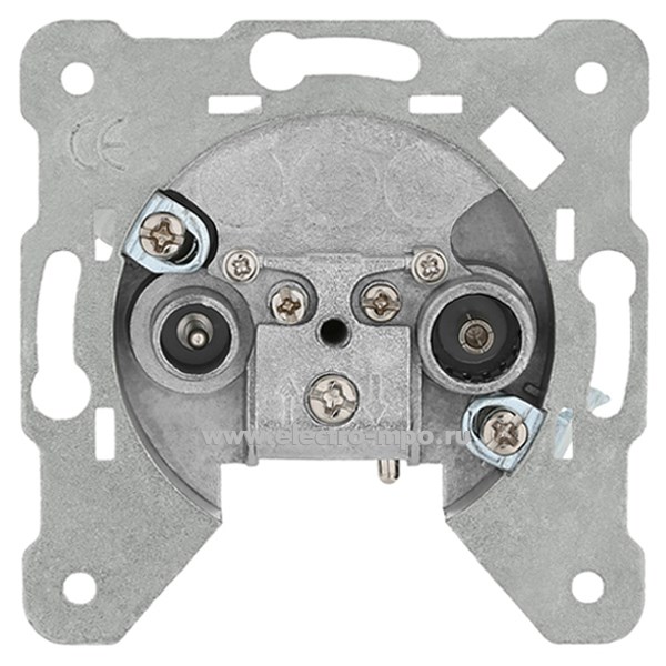 Ю0629. Механизм LK60 865300-1 TV+FM розетки проходной с/п (Экопласт)
