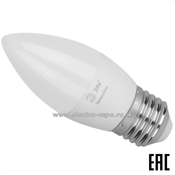 Л03. Лампа 10Вт Б0067096 GREEN LINE LED B35-10W-840-E27 1000Лм 4000К светодиодная "свеча" х/б свет (ЭРА)
