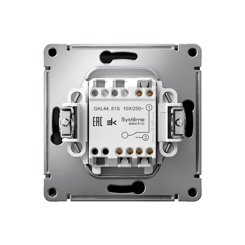 Р34. Механизм ArtGallery GAL441061S переключателя 1 кл. безвинт. зажим с/п  IP44 карбон (SE)