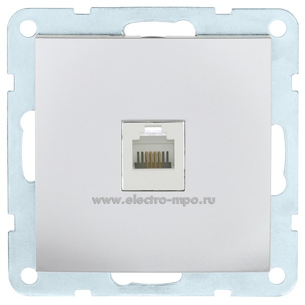 Ю0718. Механизм LK60 866103-1 компьютерной розетки 1 вход 8 контактов c/п серебристый металлик (Экопласт)