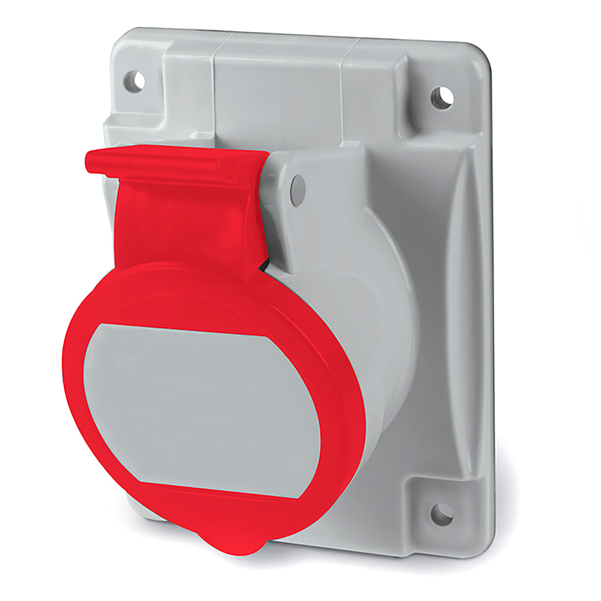 Р57. Розетка DIS4131666F панельная с наклоном  IP44 16А 3P+E 400В. Пружинный зажим. (ДКС)