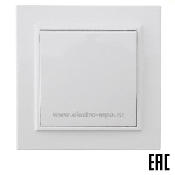 Ю1100. Выключатель Эрна 39043 PSW10-9003-01 1-клавишный с/п 250В 10А белый (Stekker)