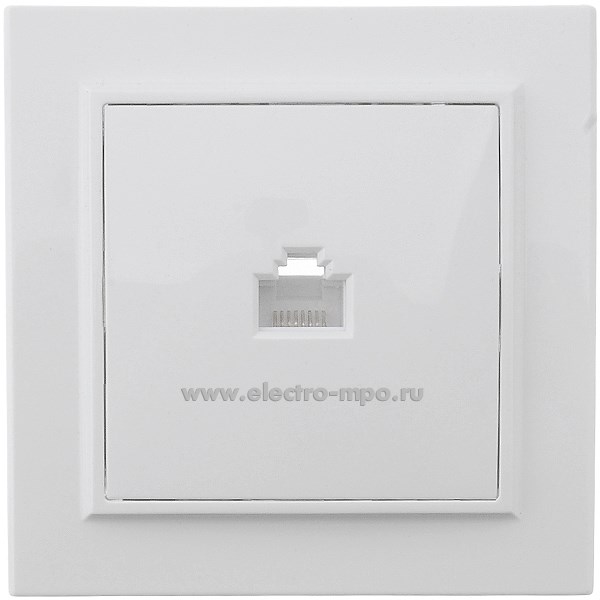 Ю1109. Розетка Эрна 39047 PST00-9007-01 компьютерная 1-местная RJ-45 с/п cat 5e белая (Stekker)