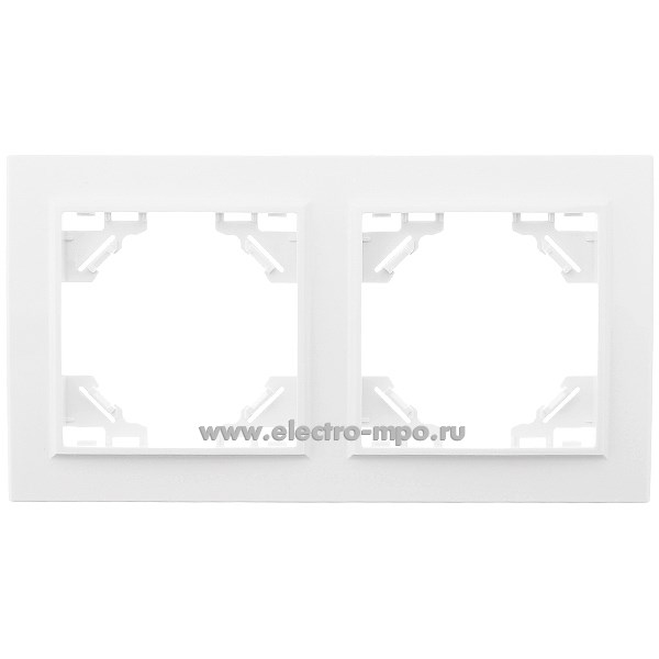 Ю1130. Рамка Эрна 39055 PFR00-9002-01 2-местная горизонтальная белая (Stekker)