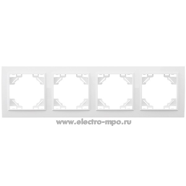 Ю1132. Рамка Эрна 39057 PFR00-9004-01 4-местная горизонтальная белая (Stekker)